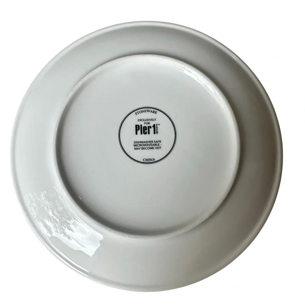 Blue White Bunny Rabbit Stoneware Plate by Pier 1 8” Spring Decor Set of 2 - Picture 4 of 7